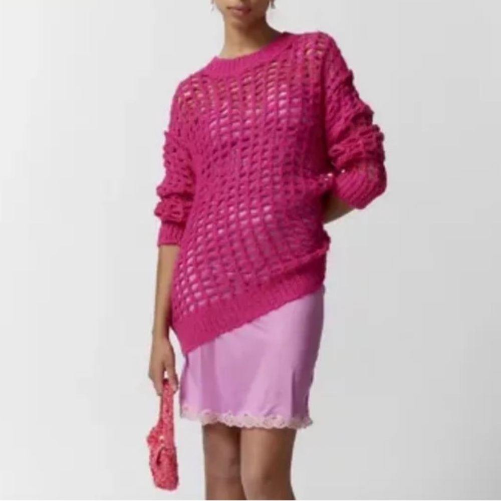 Urban Outfitters Pink Osaka Open Knit Pullover Sweater